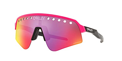 Oakley Men's OO9465 Sutro Lite Sweep Rectangular Sunglasses, Pink/Prizm Road, 39 mm