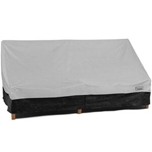 North East Harbor NEH Outdoor Patio Sofa Couch Furniture Cover - 93" W x 40" D x 35" H - Breathable Material, Sunray Protected, and Weather Resistant Storage Cover - Gray with Black Hem