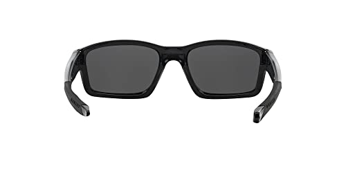 Oakley Men's OO9247 Chainlink Rectangular Sunglasses, Black Ink/Black Iridium Polarized, 57 mm