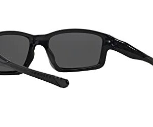 Oakley Men's OO9247 Chainlink Rectangular Sunglasses, Black Ink/Black Iridium Polarized, 57 mm