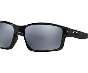 Oakley Men's OO9247 Chainlink Rectangular Sunglasses, Black Ink/Black Iridium Polarized, 57 mm