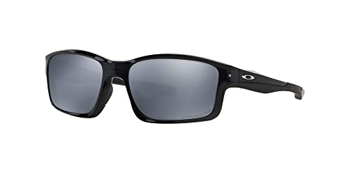 Oakley Men's OO9247 Chainlink Rectangular Sunglasses, Black Ink/Black Iridium Polarized, 57 mm