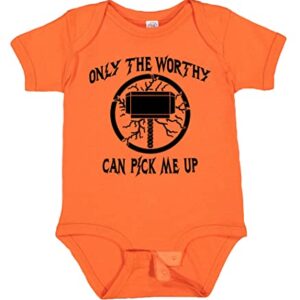 Sunray Clothing Only The Worthy Can Pick Me Up Thor Baby Onesie (12 Months, Red)