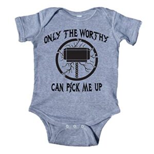 Sunray Clothing Only The Worthy Can Pick Me Up Thor Baby Onesie (12 Months, Red)