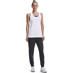 Under Armour Women's Tech Solid Tank Top , White (100)/Metallic Silver, Small