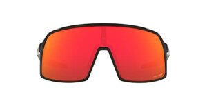 oakley men’s oo9462 sutro s rectangular sunglasses, polished black/prizm ruby, 28 mm