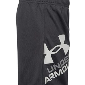 Under Armour Boys' Prototype Symbol Short, Wordmark Screen Print, Elastic Waistband, Pitch Gray S21, 7