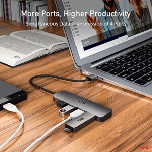 USB Splitter for Laptop 4-Port, uni Ultra-Slim USB 3.0 Hub, Multiple USB Port Expander Compatible with Keyboard and Mouse Adapter, PC, MacBook Air, Mac Pro, iMac, Surface Pro, Flash Drive, Mobile HDD