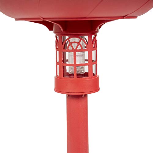 Sun-Ray 811011 Solar Lighted Bird Bath, Red