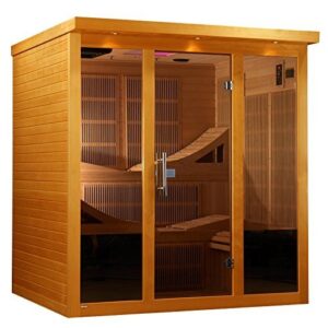 golden designs “monaco” 6-person near zero emf far infrared sauna canadian hemlock