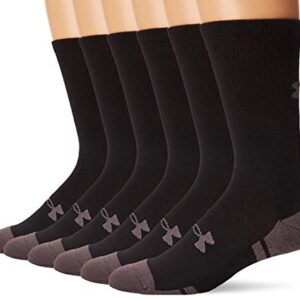 Under Armour Adult Resistor 3.0 Crew Socks, Multipairs , Black/Graphite (6-Pairs) , Large