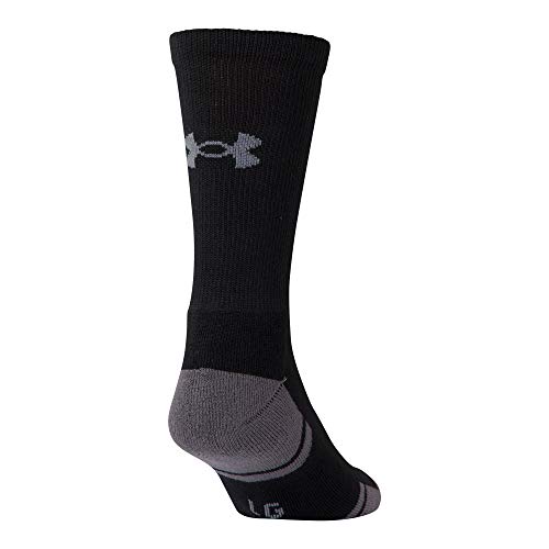 Under Armour Adult Resistor 3.0 Crew Socks, Multipairs , Black/Graphite (6-Pairs) , Large