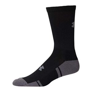 Under Armour Adult Resistor 3.0 Crew Socks, Multipairs , Black/Graphite (6-Pairs) , Large