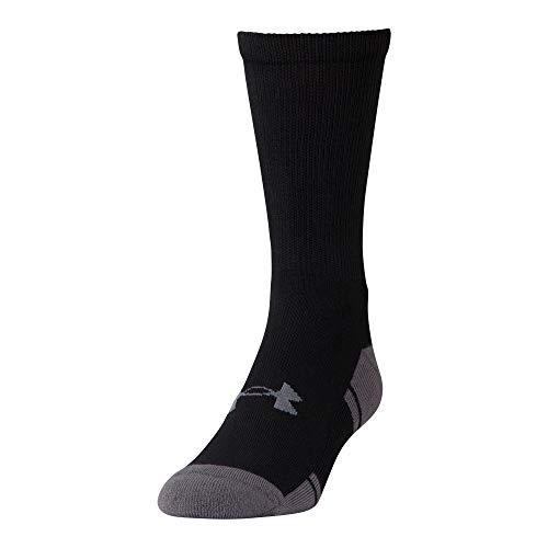 Under Armour Adult Resistor 3.0 Crew Socks, Multipairs , Black/Graphite (6-Pairs) , Large