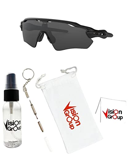 Oakley OO9208 Radar Ev Path Sunglasses+ Vision Group Accessories Bundle, mens(Matte Black/ Grey (920812)