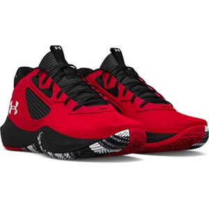 Under Armour Unisex Lockdown 6 Basketball Shoe, (600) Red/Black/White, 9.5 US Men