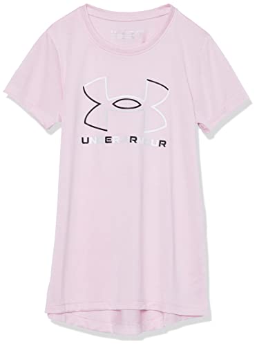 Under Armour girls Tech Big Logo Twist Short Sleeve T-Shirt , (647) Prime Pink / / White , Youth X-Large