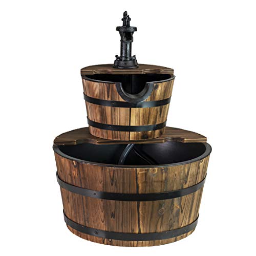 Sun-Ray 412001 Two Tiered Country Fountain, Brown