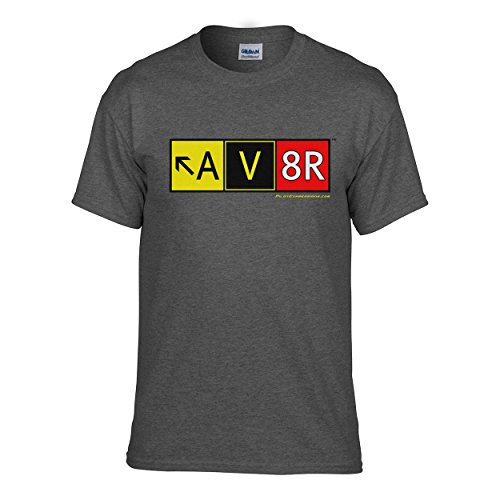 Pilot Expressions Men's AV8R Taxiway Sign T-Shirt (X-Large) Dark Heather Grey