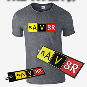 Pilot Expressions Men's AV8R Taxiway Sign T-Shirt (X-Large) Dark Heather Grey