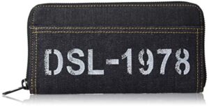 diesel men’s skooldwally 24 zip-wallet, blue/black, uni