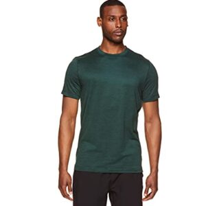 Gaiam Men's Athletic Yoga T-Shirt - Moisture Wicking Gym Training and Workout Shirt - Everyday Pine Grove Heather, Small