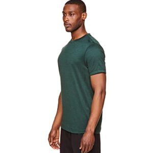 Gaiam Men's Athletic Yoga T-Shirt - Moisture Wicking Gym Training and Workout Shirt - Everyday Pine Grove Heather, Small