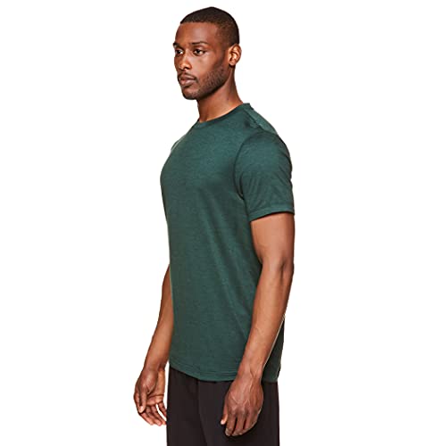 Gaiam Men's Athletic Yoga T-Shirt - Moisture Wicking Gym Training and Workout Shirt - Everyday Pine Grove Heather, Small