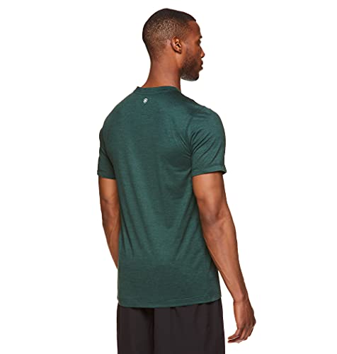 Gaiam Men's Athletic Yoga T-Shirt - Moisture Wicking Gym Training and Workout Shirt - Everyday Pine Grove Heather, Small