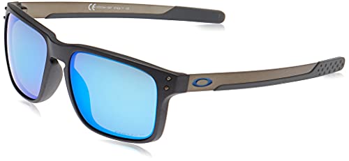 Oakley Men's OO9384 Holbrook Mix Rectangular Sunglasses, Steel/Prizm Sapphire Iridium Polarized, 57 mm