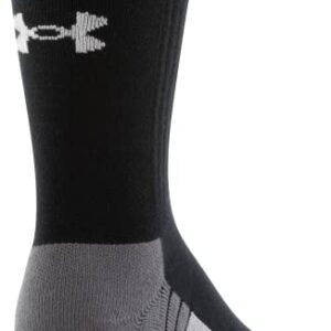 Under Armour Adult Team Crew Socks, 1-Pair , Black/Graphite/White , Large