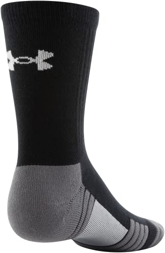 Under Armour Adult Team Crew Socks, 1-Pair , Black/Graphite/White , Large