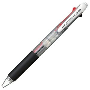 uni ballpoint pen jetstream 3 color black, red, blue ink 0.7mm, transparent (sxe340007.t)
