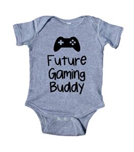 sunray clothing future gaming buddy baby boy onesie gray