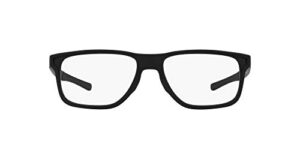 oakley men’s ox8123 sunder square prescription eyeglass frames, satin black & black/demo lens, 53 mm