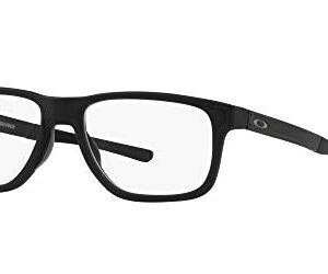 Oakley Men's OX8123 Sunder Square Prescription Eyeglass Frames, Satin Black & Black/Demo Lens, 53 mm