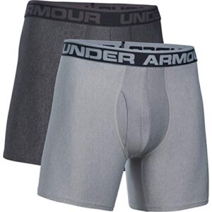 under armour men’s original series 6-inch boxerjock boxer briefs-2 pack , carbon heather (092)/true gray heather , x-large