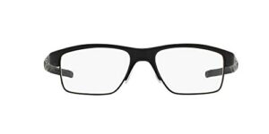 oakley men’s ox3128 crosslink switch rectangular prescription eyeglass frames, satin black/demo lens, 53 mm