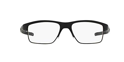 Oakley Men's OX3128 Crosslink Switch Rectangular Prescription Eyeglass Frames, Satin Black/Demo Lens, 53 mm