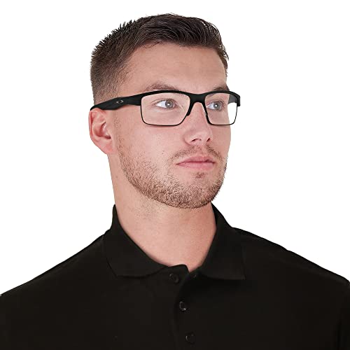 Oakley Men's OX3128 Crosslink Switch Rectangular Prescription Eyeglass Frames, Satin Black/Demo Lens, 53 mm