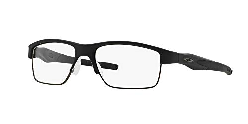 Oakley Men's OX3128 Crosslink Switch Rectangular Prescription Eyeglass Frames, Satin Black/Demo Lens, 53 mm