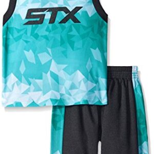 STX Toddler Boys' 2 Piece Performance Athletic Tank and Short Set, Jade/Black, 3T