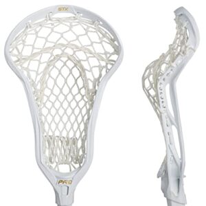 lacrosse unlimited stx crux pro with crux mesh 2.0 women’s complete stick (white)