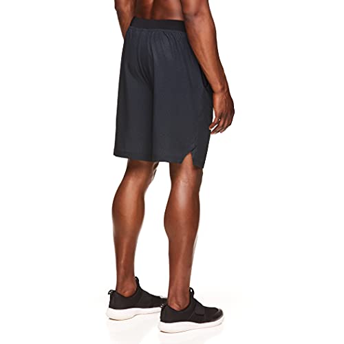 Gaiam Men's Yoga Shorts - Athletic Gym Running and Workout Shorts with Pockets - Root to Rise Black Heather, Large