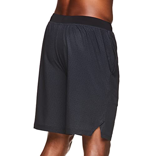 Gaiam Men's Yoga Shorts - Athletic Gym Running and Workout Shorts with Pockets - Root to Rise Black Heather, Large