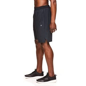 Gaiam Men's Yoga Shorts - Athletic Gym Running and Workout Shorts with Pockets - Root to Rise Black Heather, Large