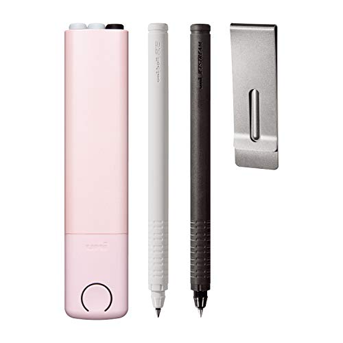 uni -Ball R: E+, 3 Ballpoint Pen Set (2 Ball R: E and 1 Jetstream) with Dedicated Case, Pearl Pink (URP800051P.13)