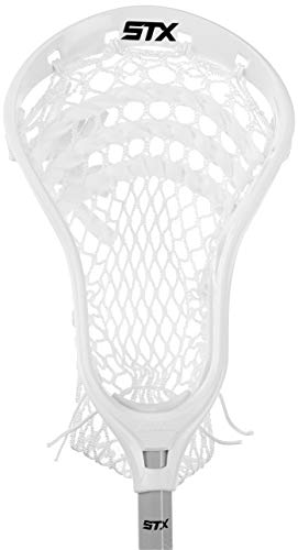 STX Lacrosse Stallion 200 Boys Complete Stick with Mesh Pocket, Defense, White