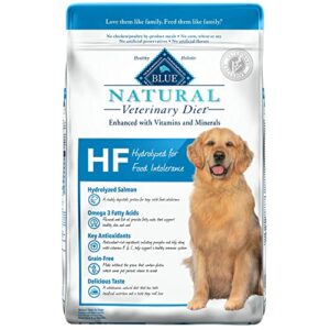 blue buffalo natural veterinary diet hf hydrolyzed for food intolerance dry dog food, salmon 22-lb bag