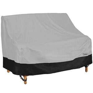 north east harbor neh outdoor patio loveseat sofa furniture cover – 70″ w x 38″ d x 35″ h – breathable material, sunray protected, and weather resistant storage cover – gray with black hem